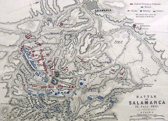 W & A.K. Johnston Battle of Salamanca 22 July 1812 published by William Blackwood & Sons 1870