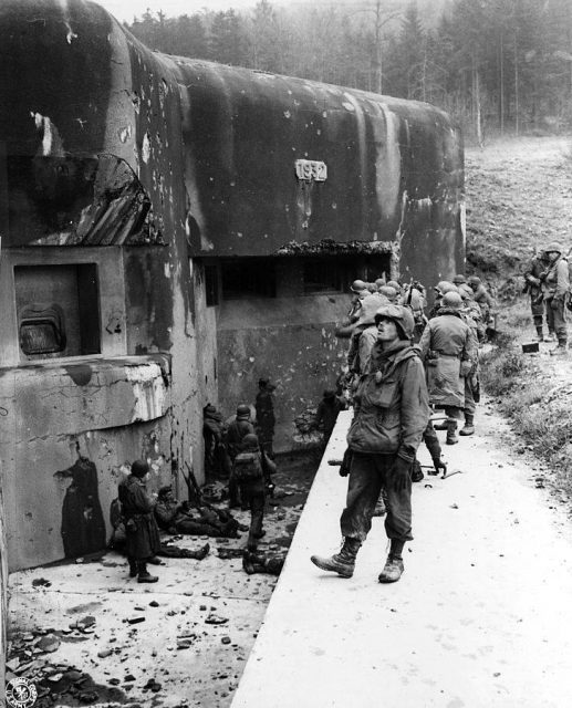 American soldiers examine the Maginot Line in 1944