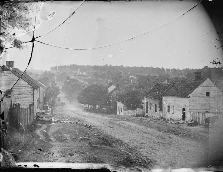 Main Street in Sharpsburg, Maryland, September 1862, after the September 17th Battle of Antietam