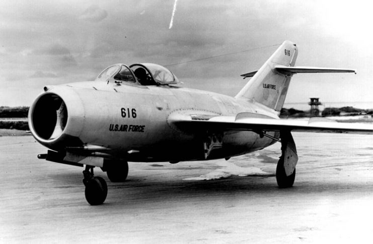The MiG-15 flown into the Kimpo Air Base.