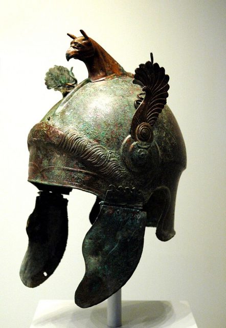 A ceremonial Attic helmet typical of many found in Samnite tombs, ca. 300 BC.Photo: davide ferro CC BY 2.0