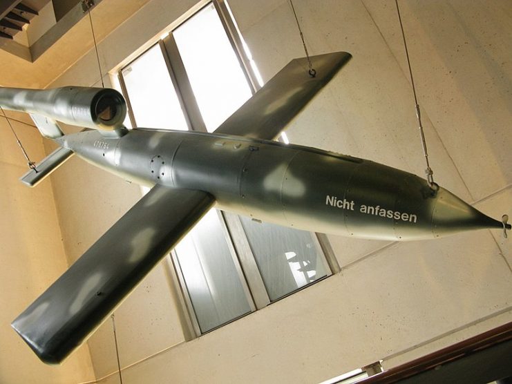 A V-1 bomb on display in Paris, in Musée de l’Armée.