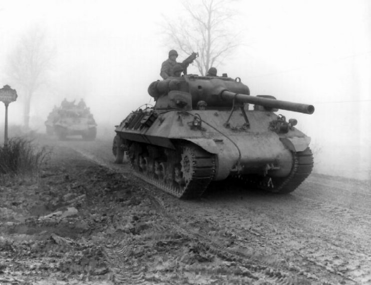 American tank destroyers during the Battle of Bulge.