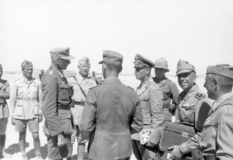 Rommel with German and Italian officers, 1942. By Bundesarchiv Bild CC-BY-SA 3.0