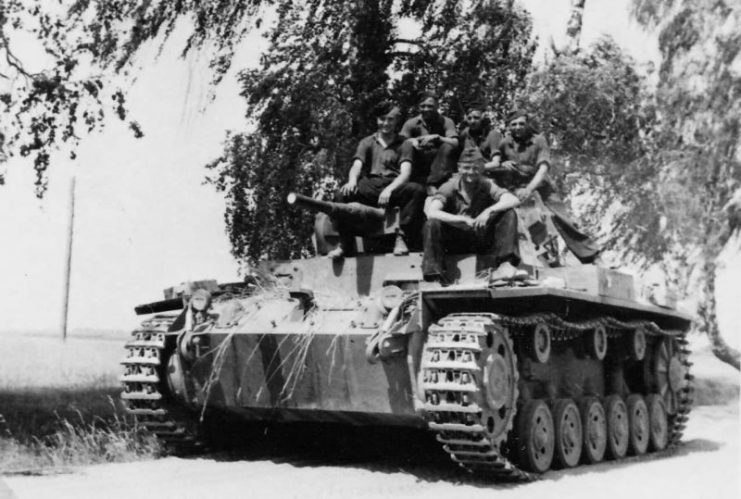 Crew atop a Panzer III