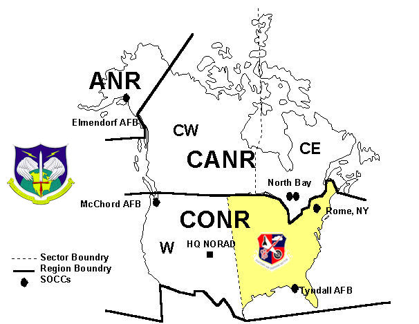Map of USAF Eastern Air Defense Sector