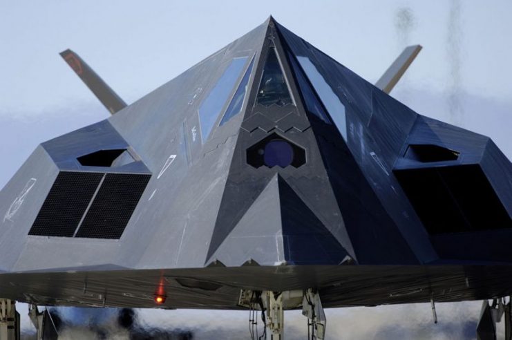 Front view of an F-117