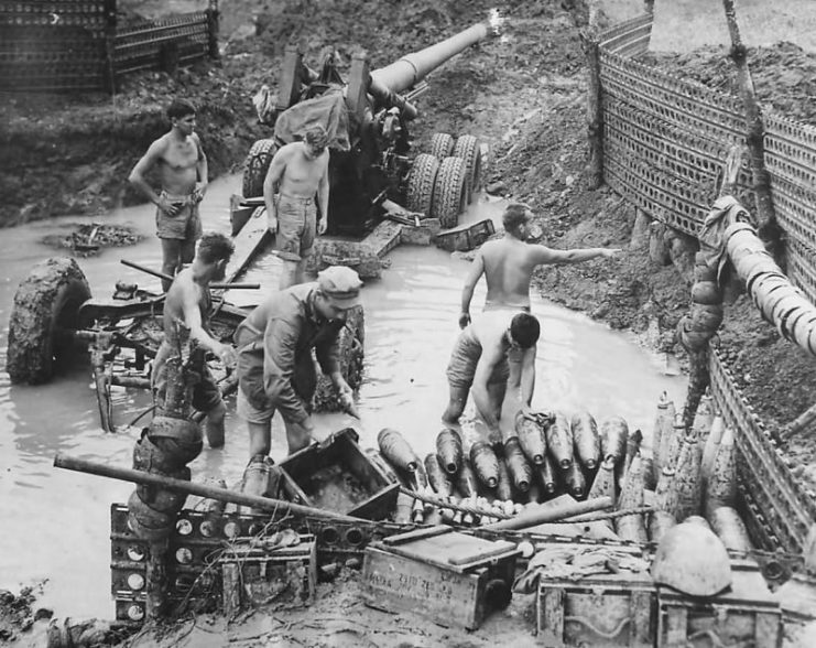 Marine Third Amphibious Corps 155 mm “Long Tom” Gun Crew on Okinawa