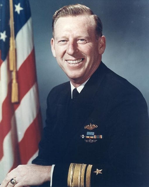 Medal of Honor recipient Rear Admiral Eugene B. Fluckey, USN.