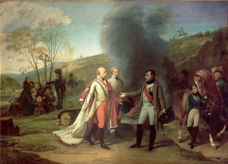 Napoleon and Francis II after the Battle of Austerlitz