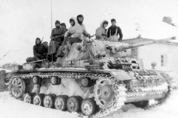 Panzer III Ausf M lang with provisional winter camouflage