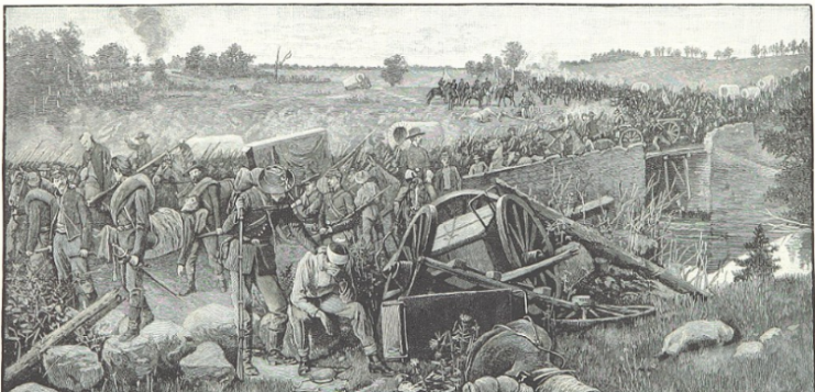 Union troops retreat after the Second Battle of Bull Run.
