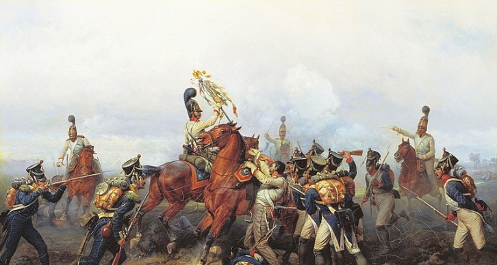 Capture of a French regiment’s eagle by the cavalry of the Russian guard, by Bogdan Willewalde (1884)