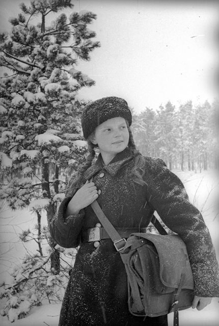 Soviet Nurse in Winter.