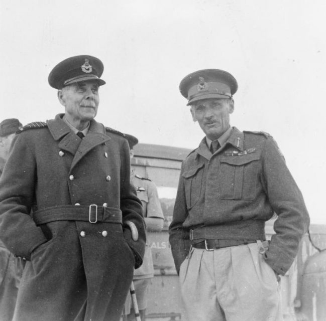 Lord Trenchard (Marshal of the RAF) with Lieutenant General Montgomery on a visit to the Western Desert, 20 October 1942.