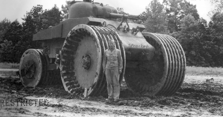 Remote controlled T10 mine exploder, July 1944