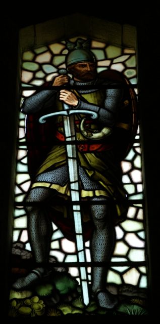 Wallace in stained glass at his monument in Stirling. Photo: Otter / CC-BY-SA 3.0