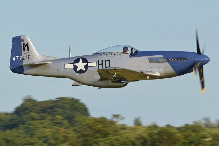 Boultbee’s ‘Miss Helen’ is the last genuine 352FG ‘blue nose’ P-51D Mustang known to exist.Photo: Alan Wilson CC BY-SA 2.0