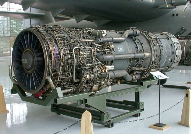 A Pratt & Whitney J58 (JT11D-20) engine on open display.Photo: Greg Goebel CC BY-SA 2.0