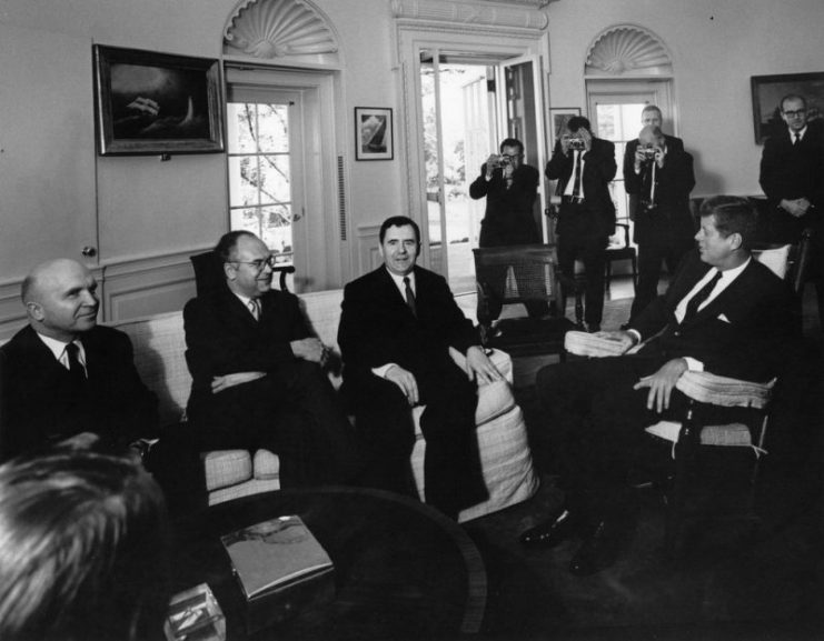 President Kennedy meets with Soviet Foreign Minister Andrei Gromyko in the Oval Office (October 18, 1962)