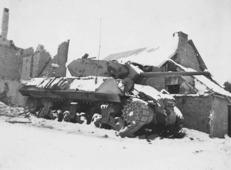 M10 Tank Destroyer of 35th Infantry Division 454th Tank Destroyer Battalion Livarchamps Belgium Battle Of Bulge 1945.