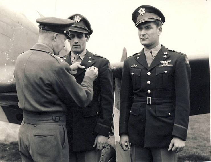General Dwight D. Eisenhower awarding the Distinguished Service Cross.