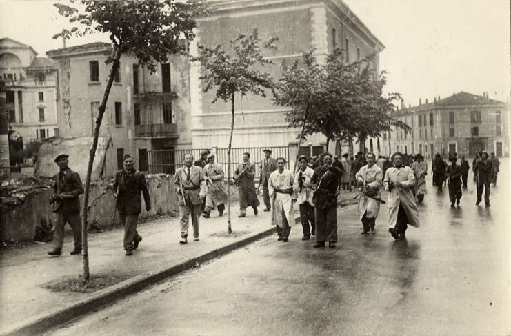 Italian Partisans in Brescia, 1945.