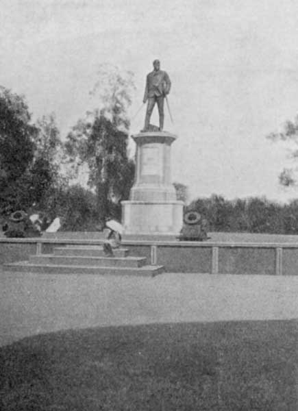 Statue of John Nicholson at Delhi, with naked sword in hand. Taken down when India became Independent.