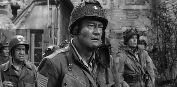 John Wayne (center), from the movie The Longest Day
