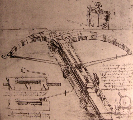 Leonardo da Vinci, design for an enormous crossbow