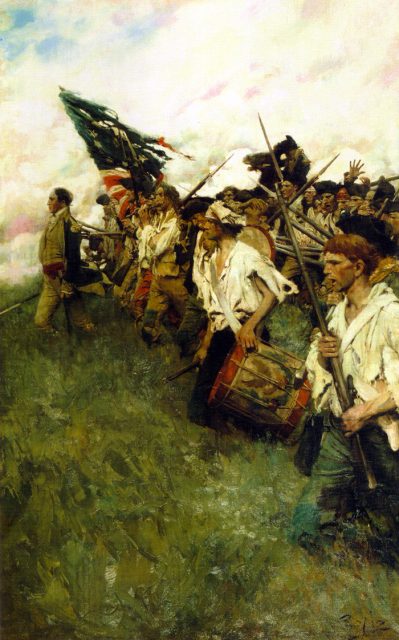 “Nation Makers” by Howard Pyle depicts a scene from the Brandywine battle. The painting hangs in the Brandywine River Museum.