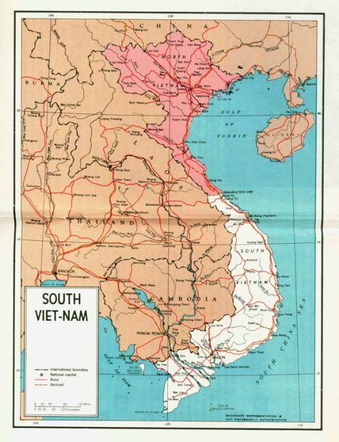 North and south Vietnam map