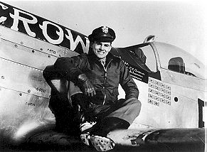 Capt. Clarence E. “Bud” Anderson, 363d FS. Capt Anderson flew three P-51s (2 B and 1 D) which he named “Old Crow” (B6-S), this aircraft being P-51D