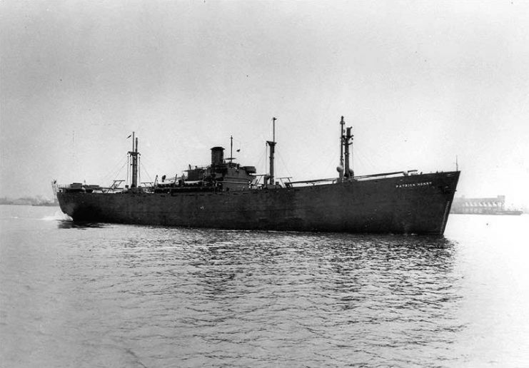 The first Liberty ship SS Patrick Henry shortly after its launch in September 1941.