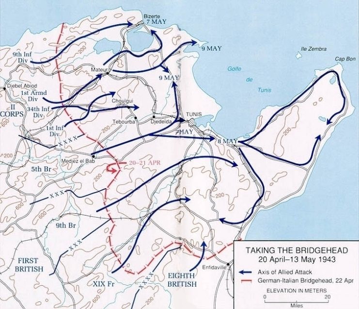 Tunisia Campaign operations 20 April to 13 May 1943.