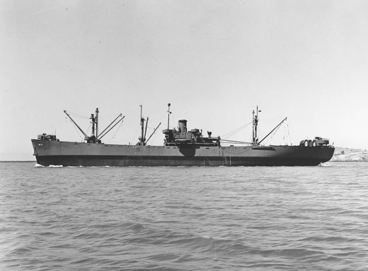USS Adhara (AK-71) off the Mare Island Navy Yard, 20 August 1943