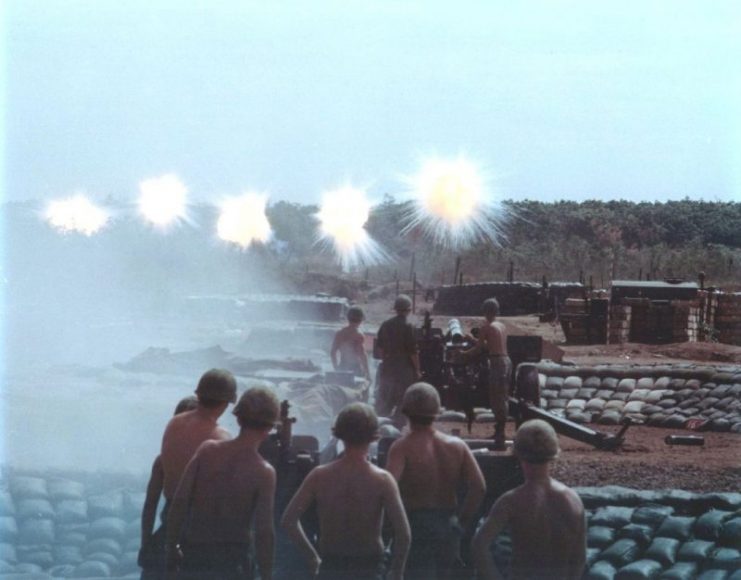 Firing aerial projectiles from 105mm howitzers