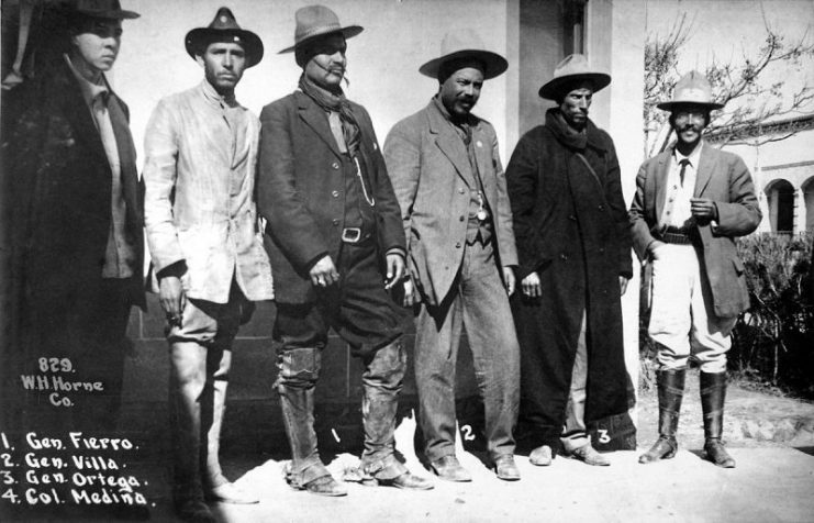 Mexican Revolution: Northern Revolutionary Gen. Francisco “Pancho” Villa with his staff in 1913.