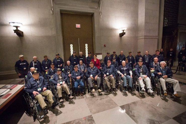 Honor Flight – Veterans of WW2, Korea, and Vietnam visit the National Archives and Records Administration in Washington, DC.