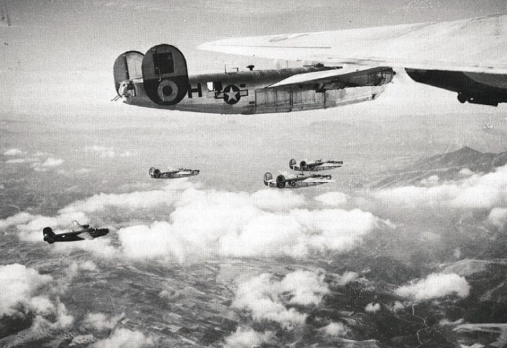 460th Bombardment Group B-24 Liberators Formation.