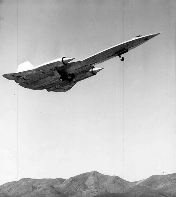 A-12 piloted by Louis Schalk takes off from Groom Lake in 1962.