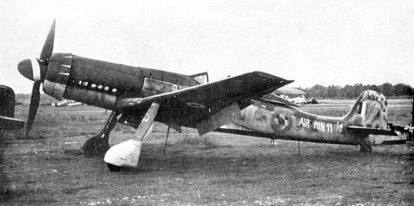 A captured Focke-Wulf Ta 152H fighter painted in British markings after the war.