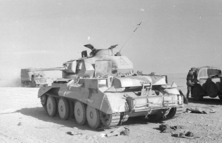 A Cruiser Mk IV tank destroyed in the North African Campaign.