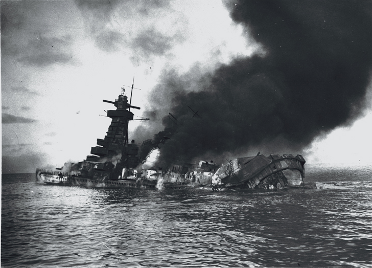 Admiral Graf Spee shortly after her scuttling.