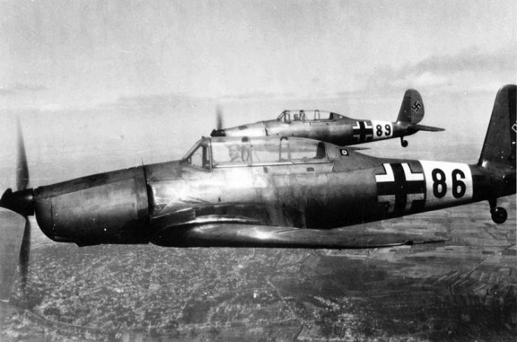 Arado Ar 96Bs in echelon flight.