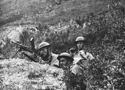 Canadian infantry with a Bren gun