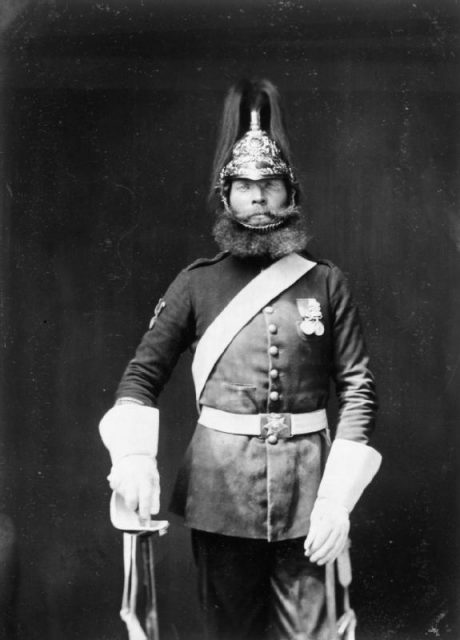 Rough Rider Michael MacNamara, 5th Dragoon Guards, one of the soldiers presented to HM Queen Victoria at Aldershot on their return from the Crimea.