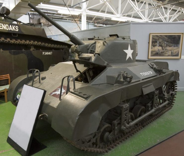 An M22 Locust, American light tank at Bovington Tank Museum in the UK.