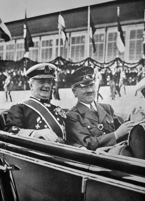 Miklós Horthy with Adolf Hitler in 1938