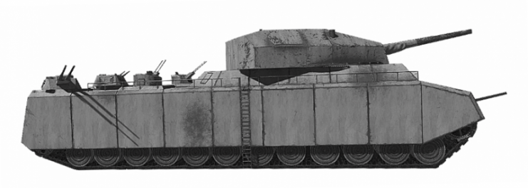 Scale model reconstruction of a P.1000 Ratte